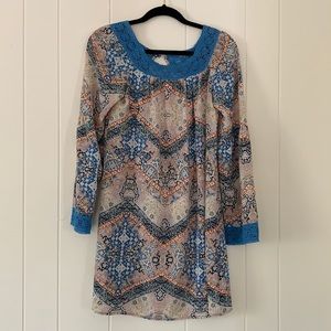 Xhilaration Boho Long Sleeve Dress w/ Bell Sleeves